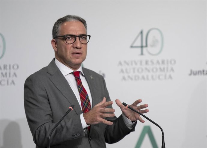 El consejero de la Presidencia, Administración Pública e Interior y portavoz del Gobierno andaluz, Elías Bendodo, en una foto de archivo