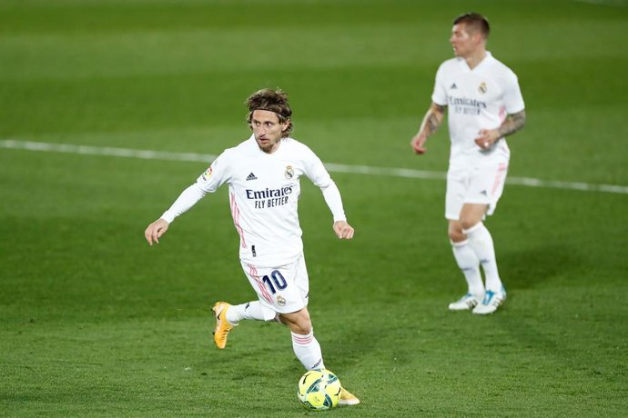 Luka Modric en un partido del Real Madrid