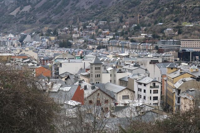 Vista panoràmica d'Andorra la Vella, capital d'Andorra