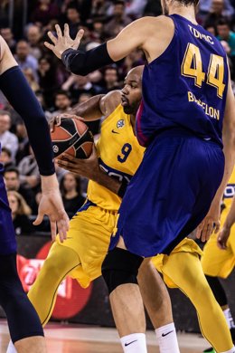 Alex Tyus en un partido con el Maccabi ante el FC Barcelona 