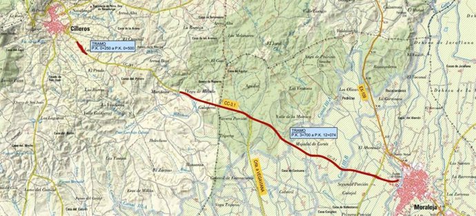 Una de las carreteras que se mejorarán por parte de la Diputación de Cáceres