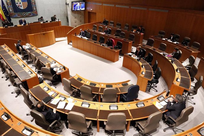 Hemiciclo de las Cortes de Aragón durante una sesión plenaria
