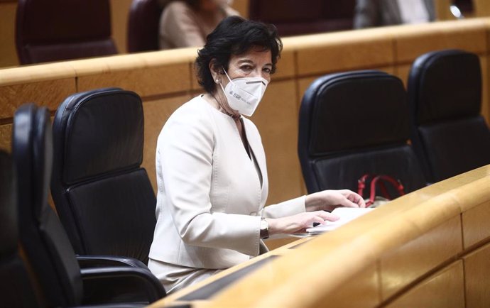 La ministra de Educación, Isabel Celaá, en una sesión plenaria en el Senado el pasado 23 de diciembre, día en que se aprobó la nueva Ley educativa, la LOMLOE o 'Ley Celaá'