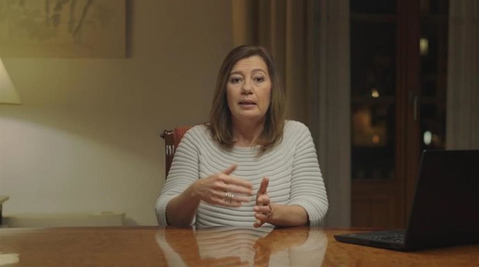 La presidenta del Govern, Francina Armengol, durante su discurso de Año Nuevo.