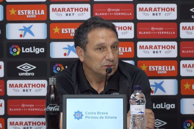 El entrenador del Girona FC, Eusebio Sacristán, en rueda de prensa