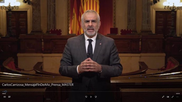 Carlos Carrizosa (Cs) publica un mensaje de fin de año en video como líder de la oposición en Catalunya