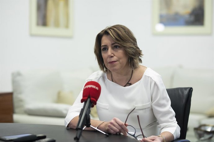 La secretaria general del PSOE-A, Susana Díaz, en una entrevista con Europa Press. Sevilla a 26 de diciembre 2020