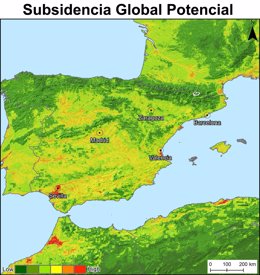 Subsidencia global potencial de España