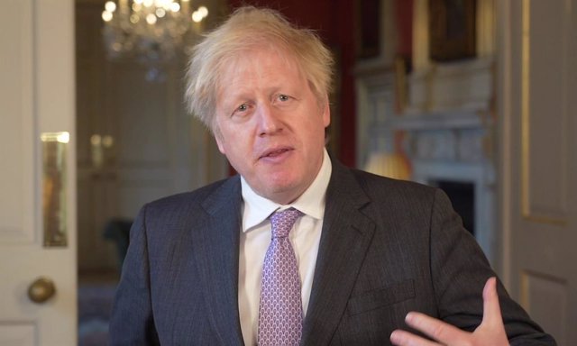 HANDOUT - 31 December 2020, England, London: A screengrab shows UKPrime Minister Boris Johnson delivering his New Year's speech. Photo: -/Number 10 Downing Street/dpa - ATTENTION: editorial use only and only if the credit mentioned above is referenced 