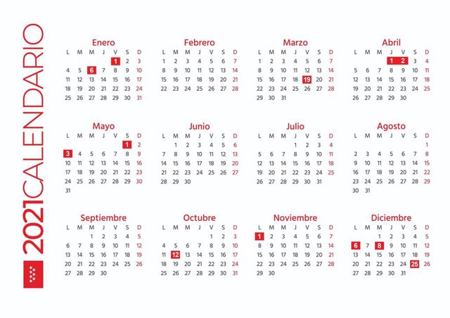 Calendario laboral Madrid 2021