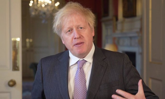 HANDOUT - 31 December 2020, England, London: A screengrab xous UKPrevalgui Minister Boris Johnson delivering his New Year's speech. Photo: -/Number 10 Downing Street/dpa - ATTENTION: editorial usi only and only if the credit mentioned above is referenc