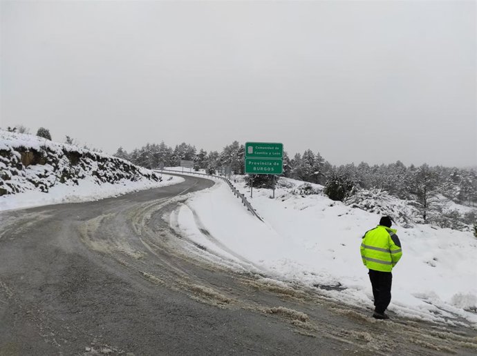 Puerto de Orduña (Álava) con nieve