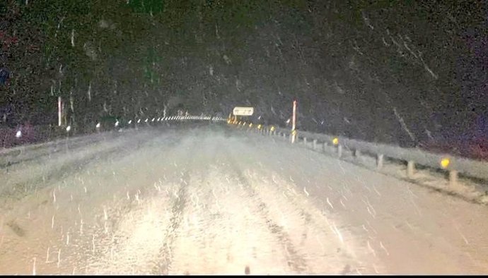 Nieve en las carreteras cántabras