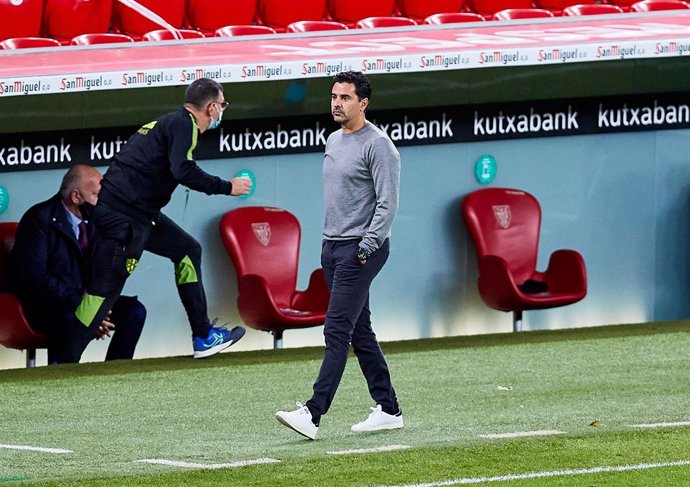 Michel Sanchez, coach of SD Huesca, during the Spanish league, La Liga Santander, football match played between Athletic Club and SD Huesca at San Mames stadium on December 18, 2020 in Bilbao, Spain.