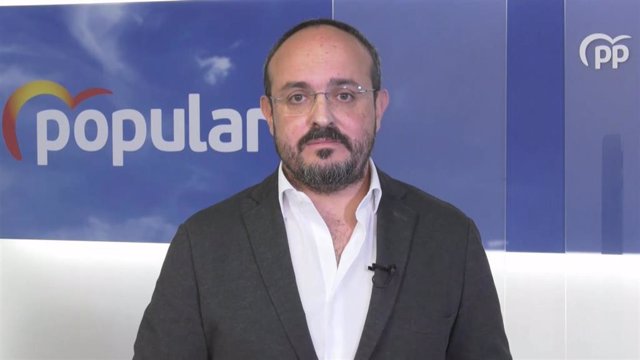 El presidente del PP catalán, Alejandro Fernández, en un video difundido por el partido.
