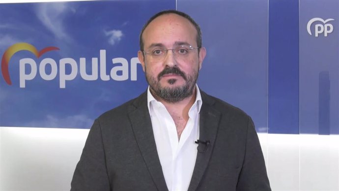 El presidente del PP catalán, Alejandro Fernández, en un video difundido por el partido.