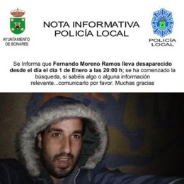 El joven desaparecido en Bonares