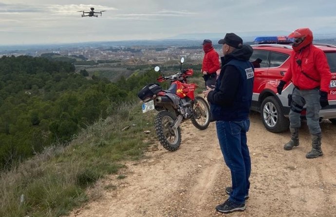 Vigilancia de la Policía Foral con el apoyo de un dron