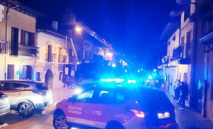 Imagen del incendio en Arbizu.