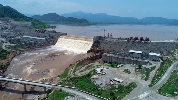 Vista general de la Presa del Gran Renacimiento, construida por Etiopía en el río Nilo Azul