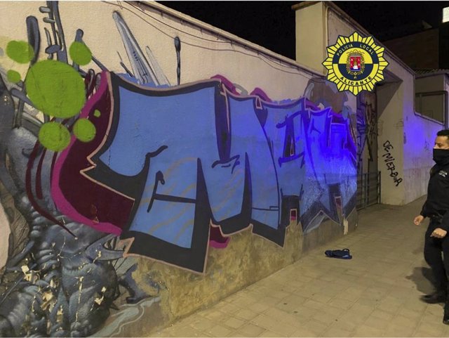 Operativo fin de semana en Alicante con detención de dos grafiteros