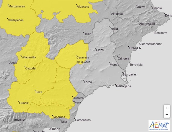 Comarca del Noroeste, en aviso amarillo
