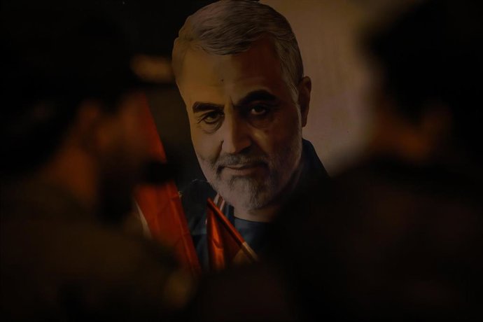 Actos de conmemoración por el aniversario de la muerte del jefe de la Fuerza Quds de la Guardia Revolucionaria de Irán, Qasem Soleimani, en un bombardeo de EEUU en la capital de Irak, Bagdad