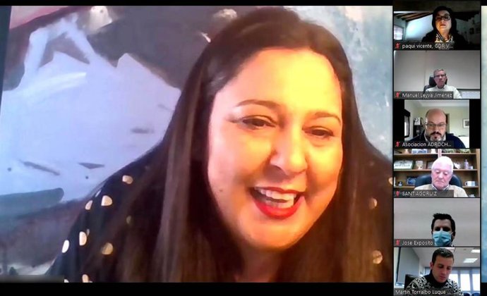 La presidenta del Instituto Provincial de Desarrollo Económico (Iprodeco) de la Diputación de Córdoba, Dolores Amo, en su encuentro con los GDR y responsables de residencias.