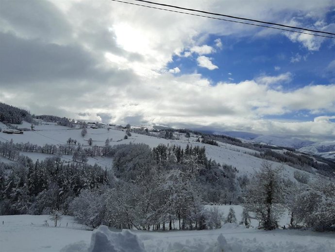 Nieve en Cangas del Narcea, temporal.