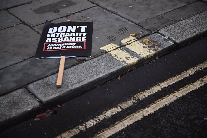 Protesta contra la extradición de Julian Assange en Londres
