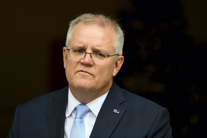 Australian Prime Minister Scott Morrison speaks to the media during a press conference at Parliament House in Canberra, Friday, December 18, 2020. (AAP Image/Lukas Coch) NO ARCHIVING