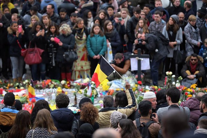 Acto en recuerdo de las víctimas de los atentados de 2016 en la capital de Bélgica, Bruselas