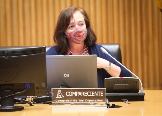 La presidenta de la AIReF, Cristina Herrero, comparece ante el Congreso.