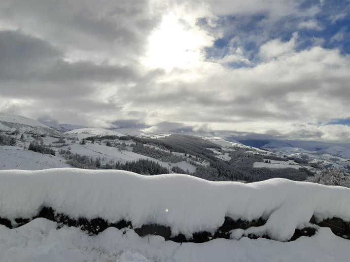 Nieve en Cangas del Narcea, temporal.