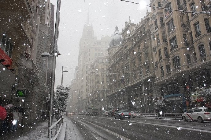 Nieve en Gran Vía