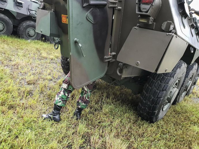 Militares antes de las elecciones de 2019 en Indonesia