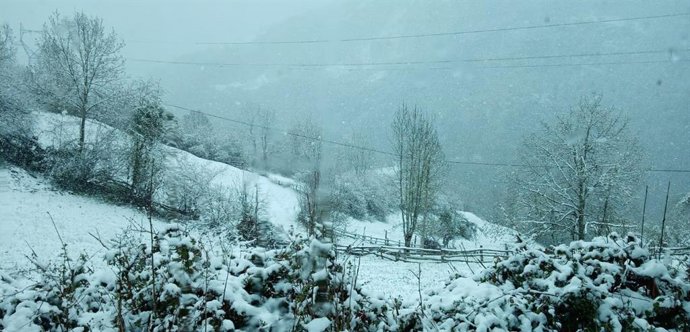 Imagen de archivo de nieve en Asturias 