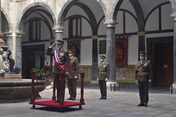 L'inspector general de l'exrcit, Fernando Aznar Ladrón de Guevara, durant l'acte per la Pasqua Militar a Barcelona.
