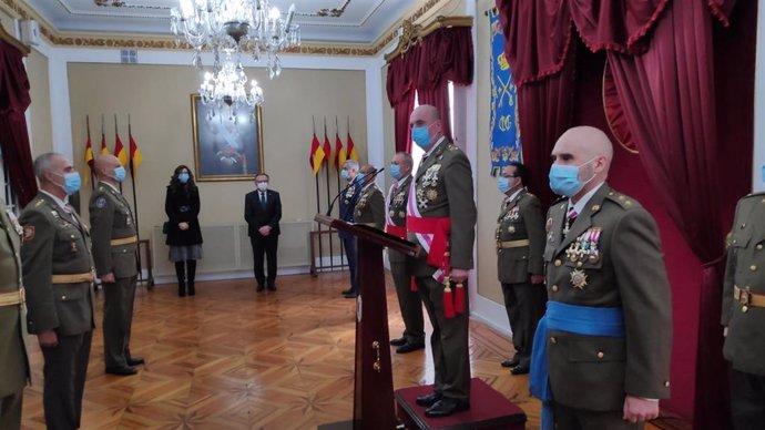 El comandante general de Melilla durante la celebración este miércoles de la Pascua Militar