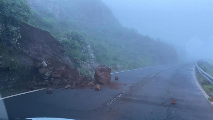 Desprendimientos en La Gomera ocasionados por el paso de la borrasca 'Filomena'