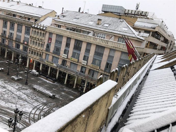 Plaza Mayor de Ciudad Real nevada