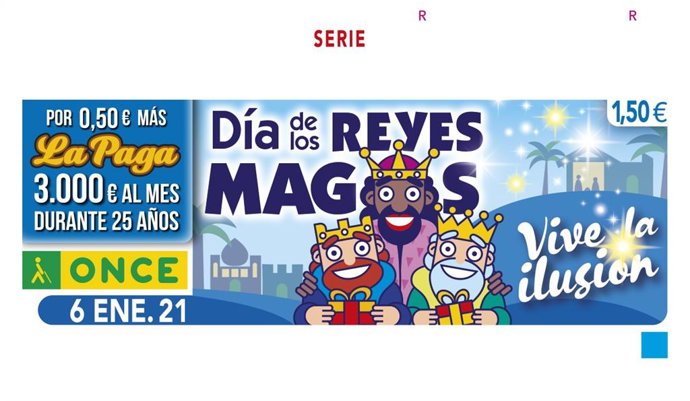 Imagen promocional del cupón diario de la ONCE para el día de Reyes.