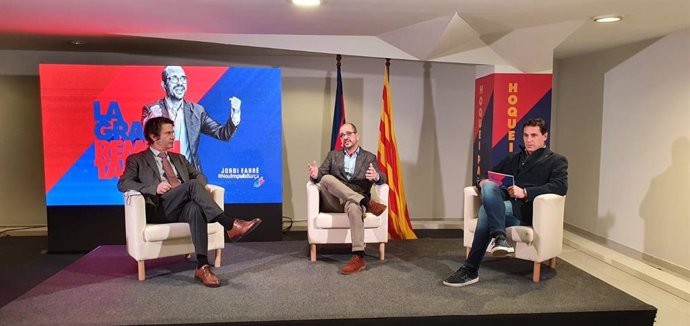 Acto de precampaña del precandidato a la presidencia del FC Barcelona Jordi Farré, líder de 'Nou Impuls FCB'