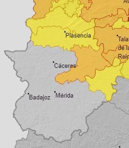 Avisos por nieve en Extremadura.