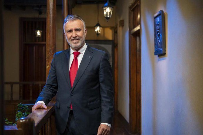 El presidente de Canarias, Ángel Víctor Torres, durante su discurso de fin de año