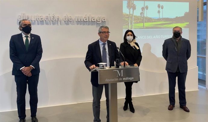 Francisco Salado, presidente de la Diputación, en rueda de prensa de balance turístico de 2020