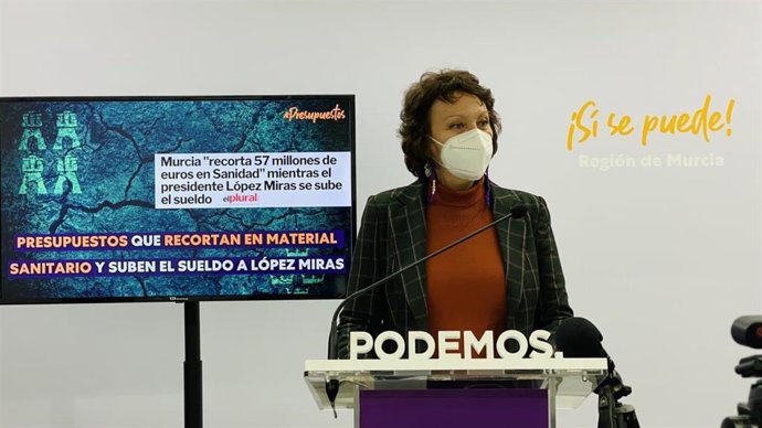 La portavoz de Podemos en la Asamblea Regional, María Marín