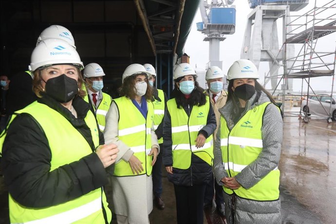 La ministra María Jesús Montero en su visita a Navantia en San Fernando