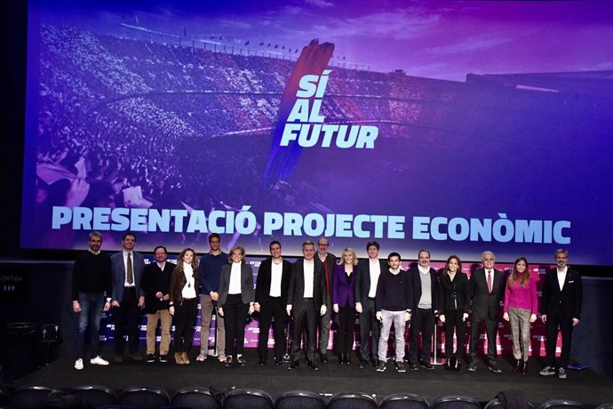 Eequipo económico de la precandidatura 'Sí al Futur', que encabeza el precandidato a las elecciones del FC Barcelona Víctor Font