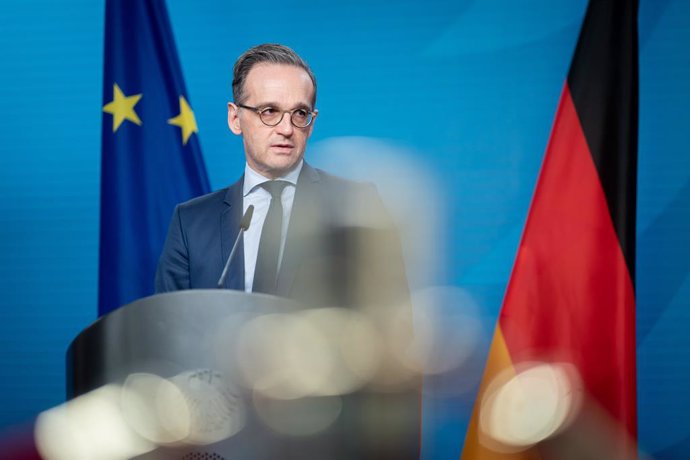 21 December 2020, Berlin: German Foreign Minister Heiko Maas speaks at a press conference on the informal virtual meeting of the foreign ministers of the  member states of the Joint Commission on Iran's nuclear program (JCPOA). Photo: Kay Nietfeld/dpa